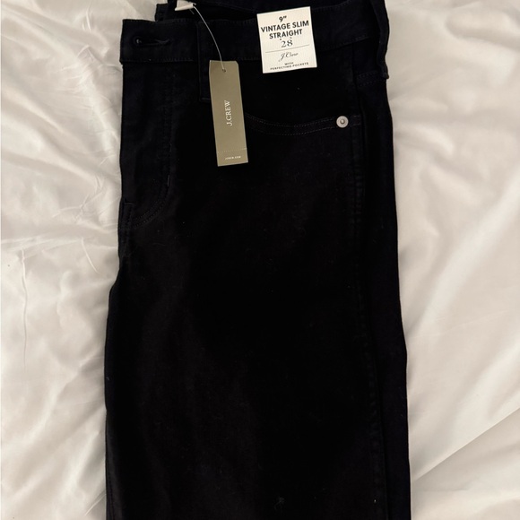 NWT J.CREW 9” vintage slim straight black size 28 - Picture 5 of 9